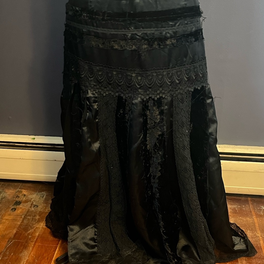 Gothic Black Patchwork Skirt